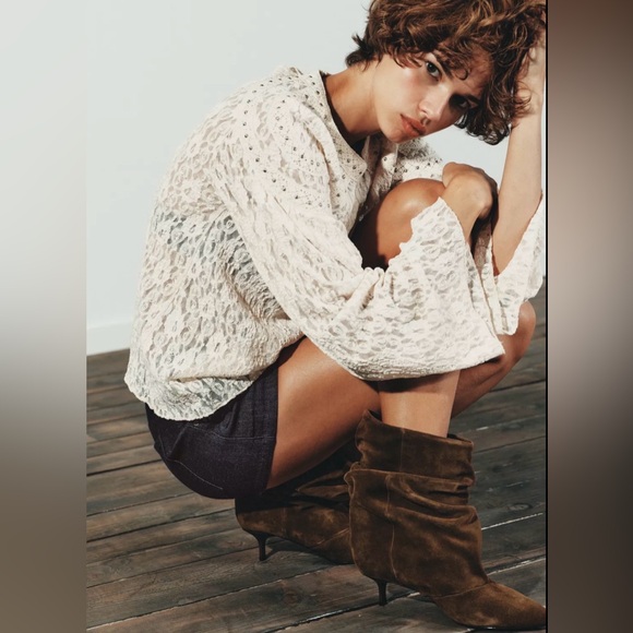 🔥🔥Zara kitten Brown Suede Ankle Boots - Picture 2 of 10